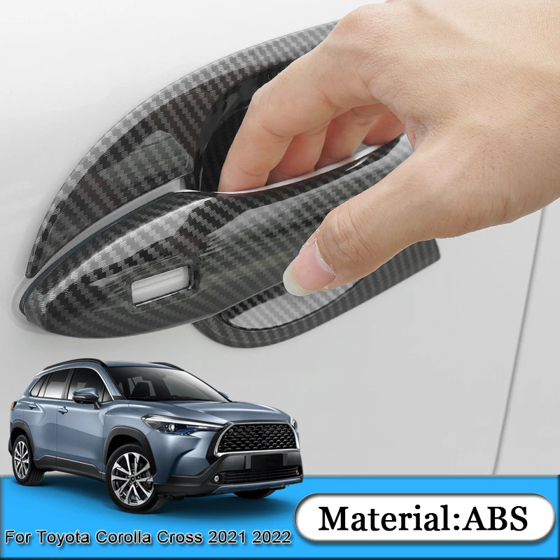 

Car Styling For Toyota Corolla Cross 2021 2022 ABS Car Door Handle Cover Box Sequins Handle Frame Sticker Exterior Accessories