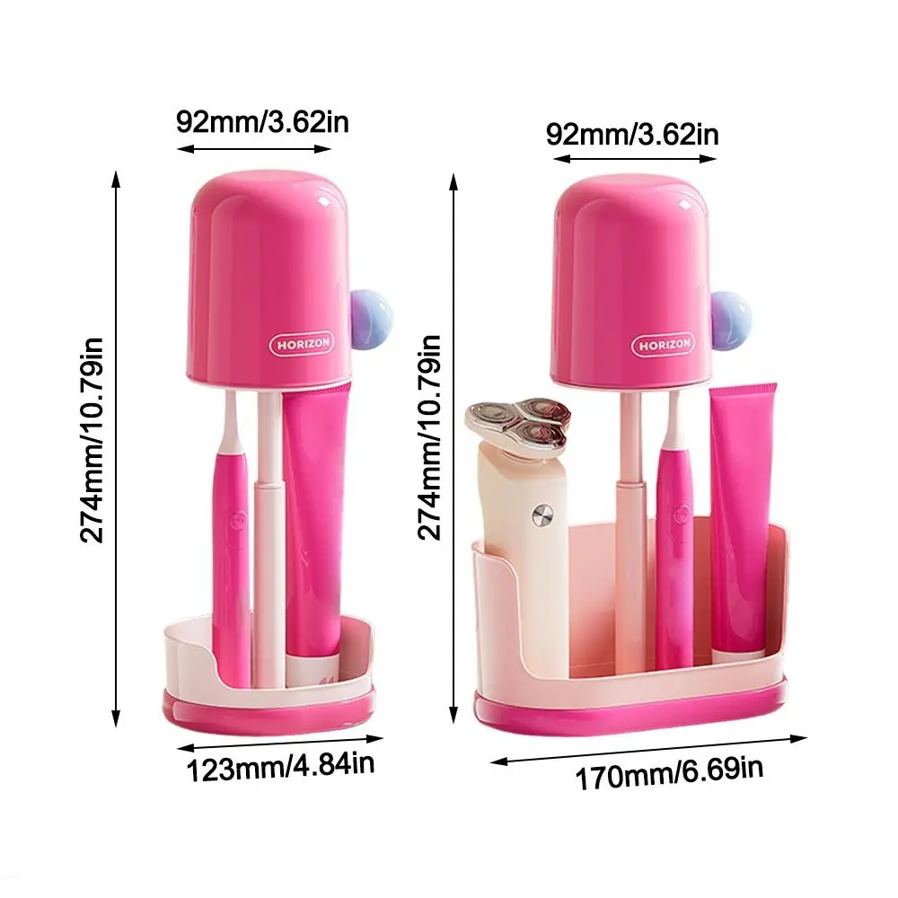 배수 기능이 있는 칫솔 홀더, 펀치 프리 만화 캐릭터 치약 보관 랙, 내구성 있는 도파민 전동 칫솔 스탠드 랙