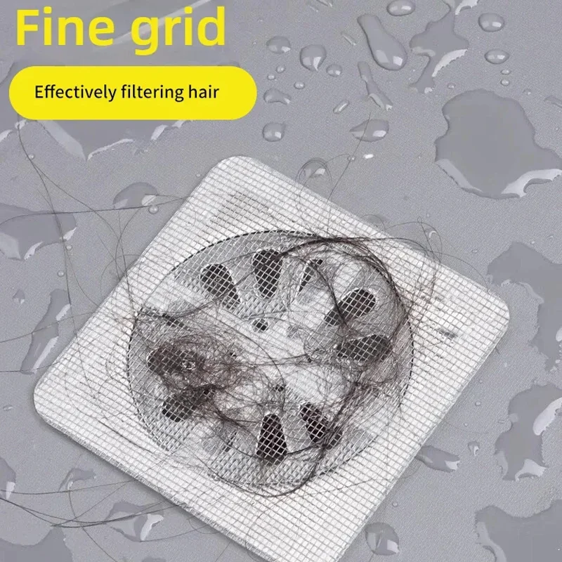 Disposable Hair Drain Stickers,Shower Floor Drain Sticker,Mesh Cover Sewer Filter Screen for Bathroom,Laundry,Sink,Tub,Kitchen