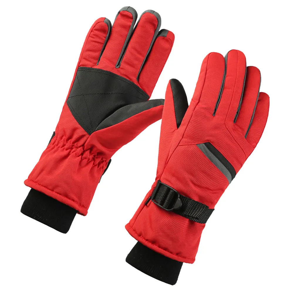 

1 пара лыжных перчаток, утолщенные, водонепроницаемые, ветрозащитные, для зимнего велоспорта, пеших прогулок, кемпинга, спорта, теплые, противоскользящие