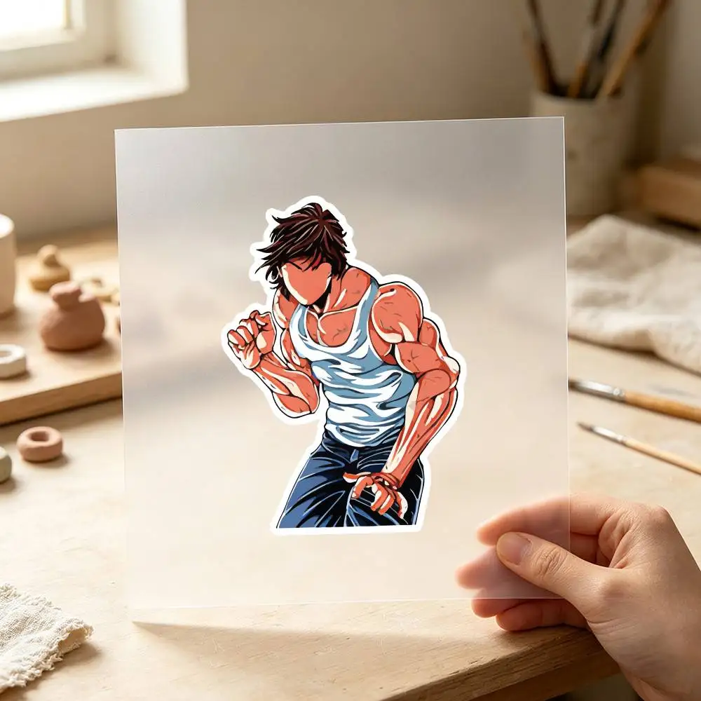 Anime Baki Minimalist Waterproof Stickers For Decorating Car Windows Motorcycles And Computers.