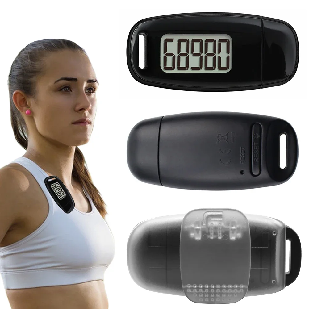 3D Pedometer Portable Digital Pedometer USB Rechargeable Electronic Pedometer with Clip and Strap  Outdoor Sports