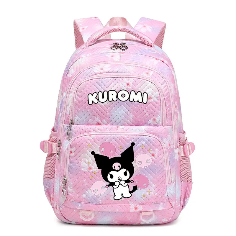 Mochila de Anime Kuromi para niñas y niños, bolso escolar para adolescentes, mochila de lona para ordenador portátil, mochila para mujeres, mochila de dibujos animados