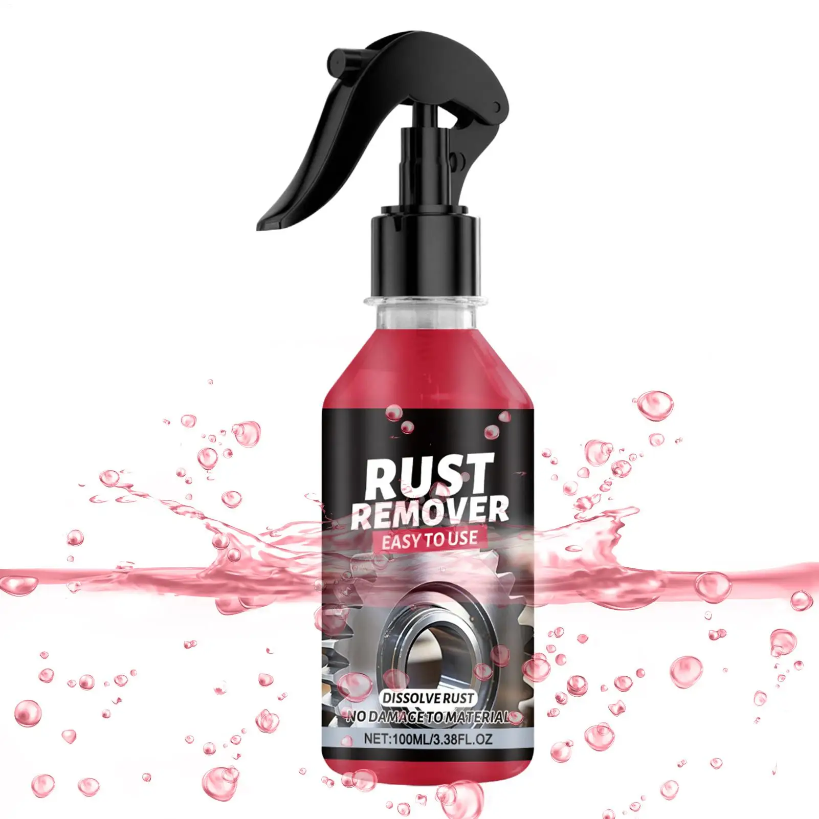 100ml High-Concentration Rust Remover Heavy Duty Dissolver for Car Bike Tools Chains, Removes Rust Stains Yellowing
