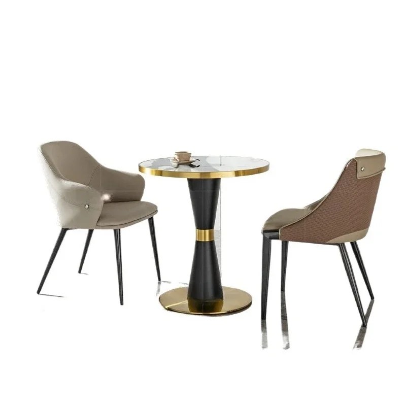 Slate negotiation area table and chair reception small table balcony small tea table stainless steel