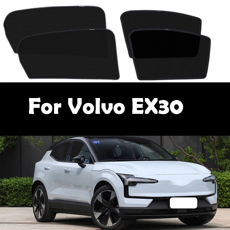 

For Volvo EX30 2025 2026 Sunshade Mosquito Repellent Sunscreen Pay Attention Privacy Mesh Car Accessories