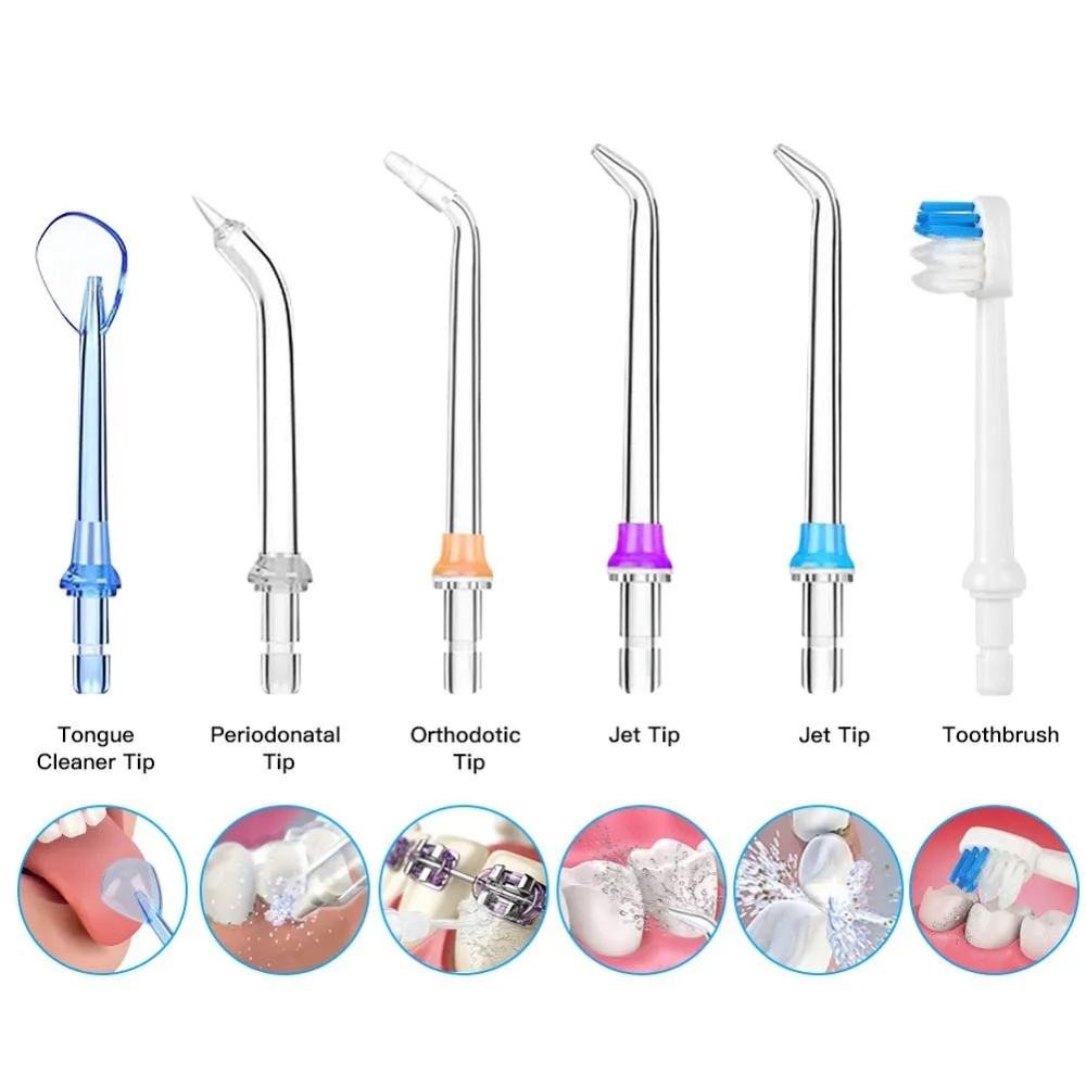 Water Flosser Dental Oral Irrigator Portable Water Thread for Teeth Cleaner 300ml 5 Mode USB Rechargeable Dental Cleaning Device