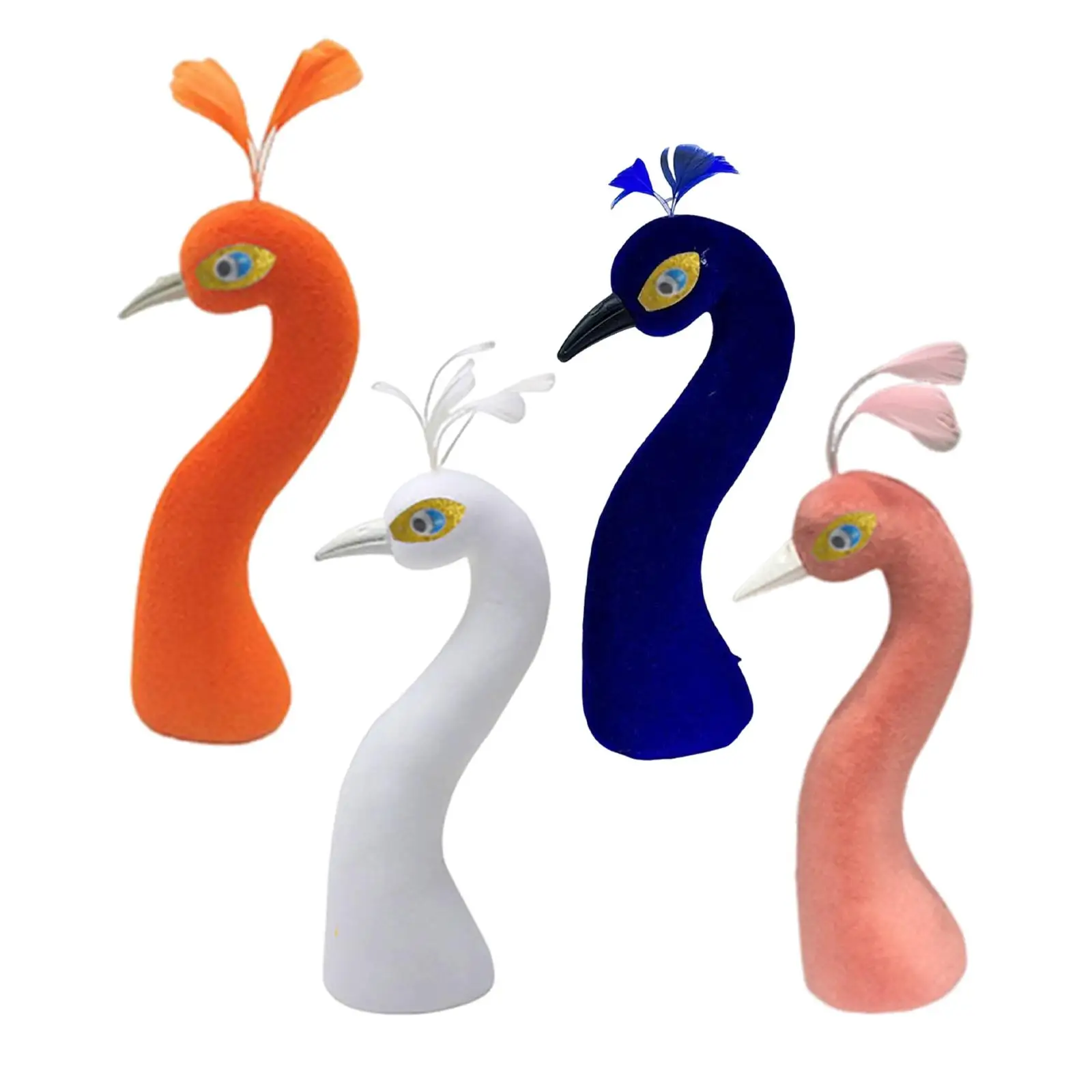 Simulated Peacock Head Model Sculpture for Living Room Floral Bouquet DIY
