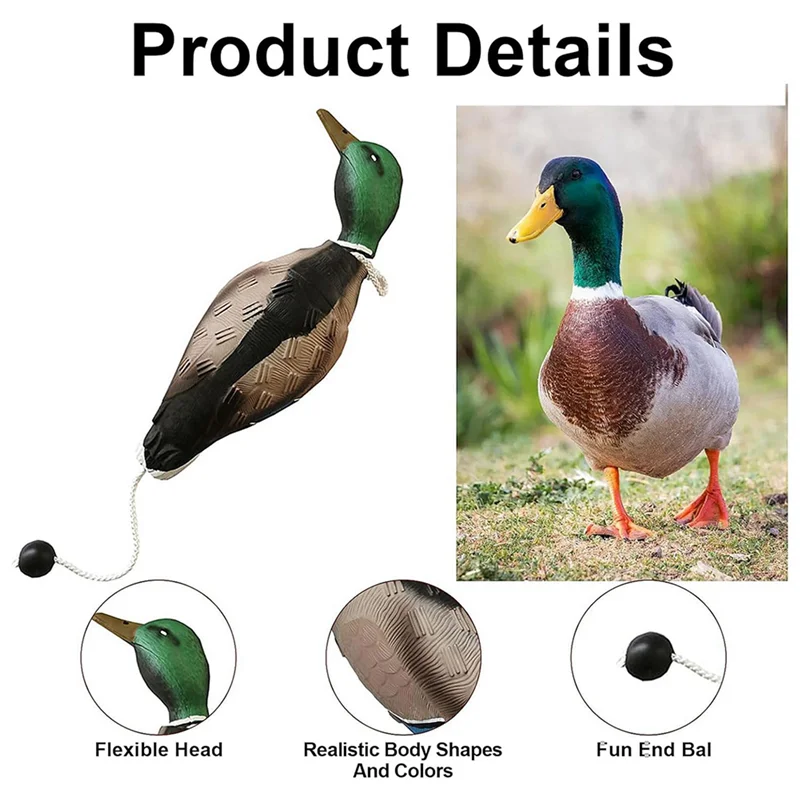 

YSUN-2X Duck Dummy Bumper Mimics Dead Duck Bumper For Training Puppies Or Adult Hunting Dogs