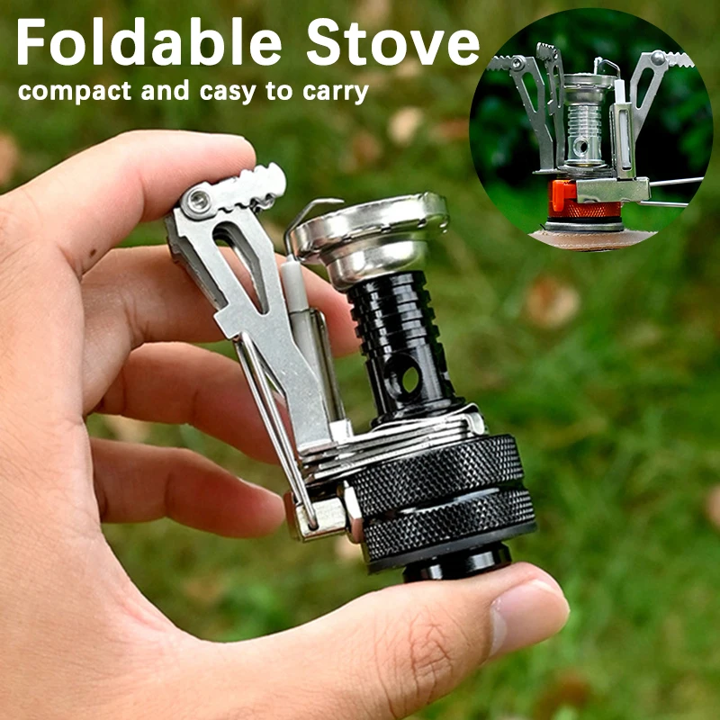 Foldable Camping One-piece Gas Stove Heater Portable Tourist Burner Outdoor Picnic Kitchen Equipment Supplies Survival Furnace