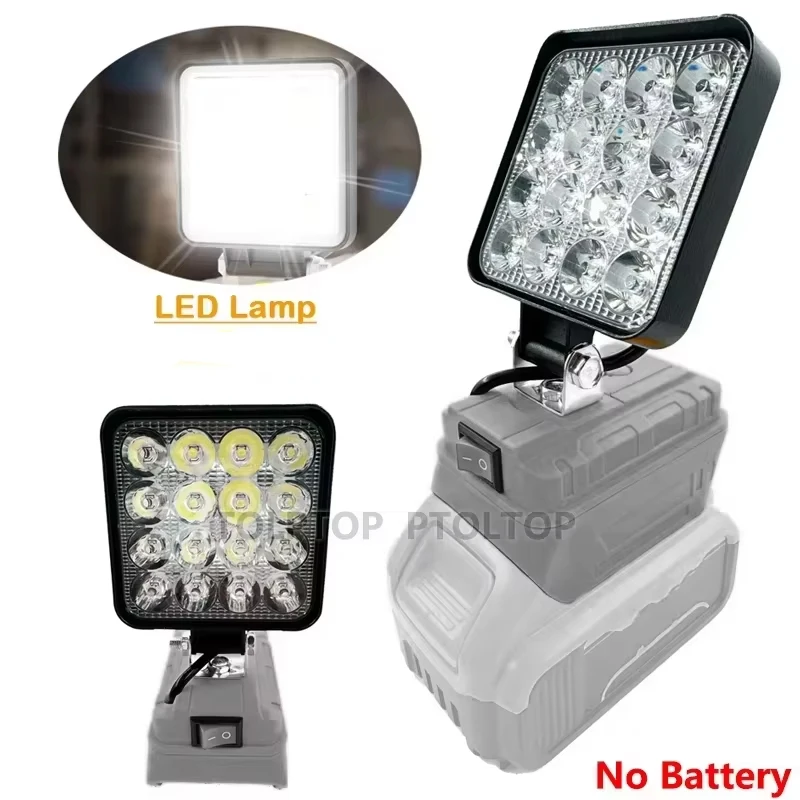 LED Work Light 4 Inch Tool Lamp Replacement for Dewalt 18V-20V Lithium Battery DCB205 DCB206 Outdoor Electric Torch Spotlight