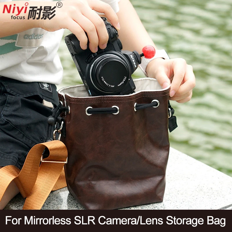 Kamera-Aufbewahrungstasche, Objektiv-Aufbewahrungstasche, Schutztasche, wasserdicht, weiches Leder, passend für XT50 R50V SONY NIKON LEICA Universal