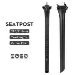 TOSEEK C70 No Logo Carbon Seatpost Light Weight 27.2/31.6mm  Matte Black MTB Road Bike Seat Post  Seat Tube Bicycle Parts