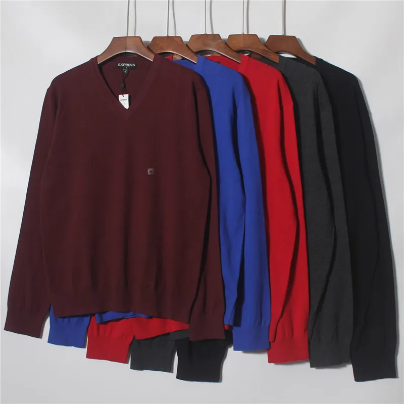 

Men's Faion V-Ne Knitted Base irt Pure Color Versatile Inner Wear Single Wear Autumn Winter Long Sve Crew Ne Top