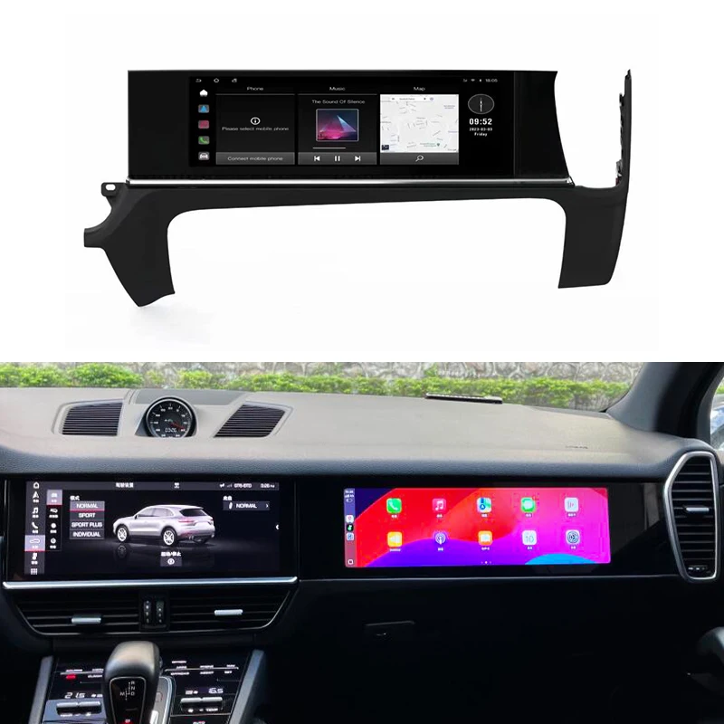 Passenger Entertainment Screen Central Control Upgrade Mod For Porsche Cayenne 9Y0 2018‑2023 Car Multimedia Tuning Parts