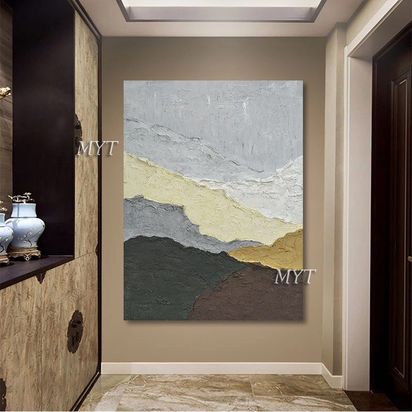 

High Quality Abstract Mountain Wall Canvas Knife Paintings Thick Acrylic Art Picture Modern Handmade Office Decorative Unframed