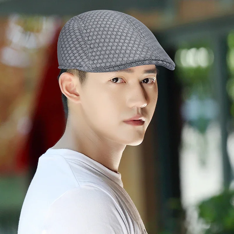 Men Fashion Summer Breathable Mesh Hats Caps Outdoor Gorros Fashion Sun Hats Flat Cap Unisex Adjustable Caps Gorras
