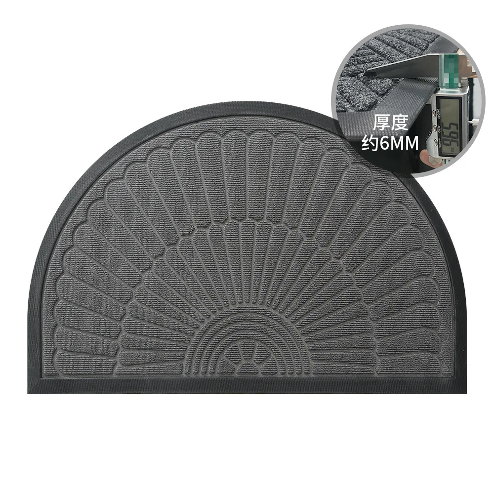 

Rubber Scrape Door Mats Outdoor Indoor Semicircle Dirt Trapper Mat Non Slip Doormat for Entrance Home Carpet Floor Mat Entry Rug