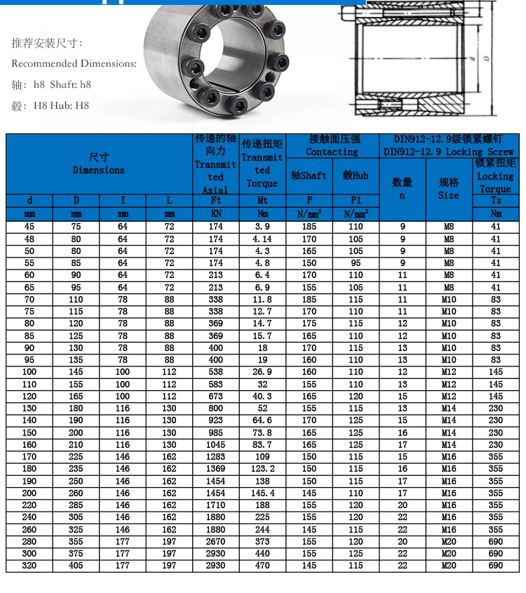 Expansion connecting sleeve LOCK4 Z18  TLK400 keyless