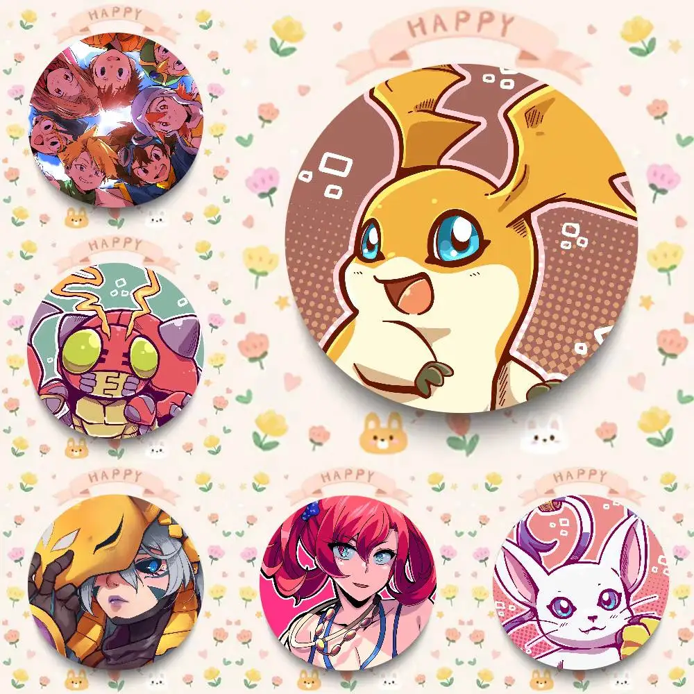 Anime Digimon Pin Fashion Jewelry Accessories Round Brooch On Backpack Fan Collection Jewelry Badge Gifts