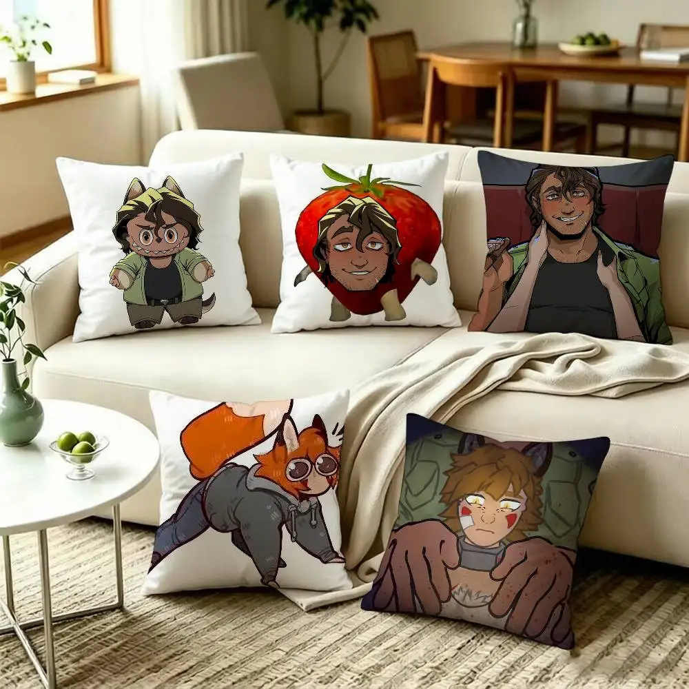 Y-YKMET Ren Hana S-Strade Square Double-Sided Printed Pillow Case Sofa Cushion Cover Bedroom Bedside Decor
