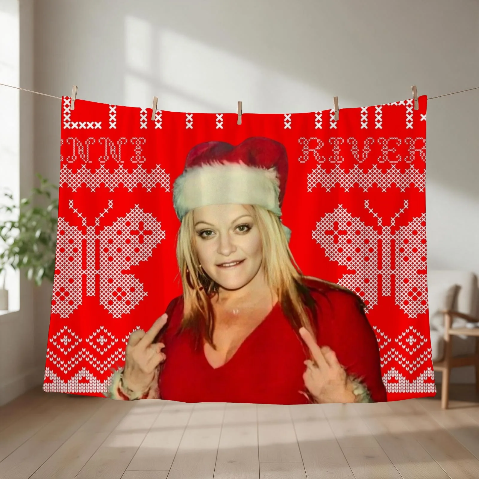 Merry Xmas Jenni Rivera Throw Blanket couch cozy soft plush fuzzy picnic outdoor blanket