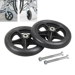 2PCS 7 Inch Wheelchair Casters Small Cart Rollers Chair Wheelchair Front Wheel Wheelchair Casters Replace Diameter 8MM