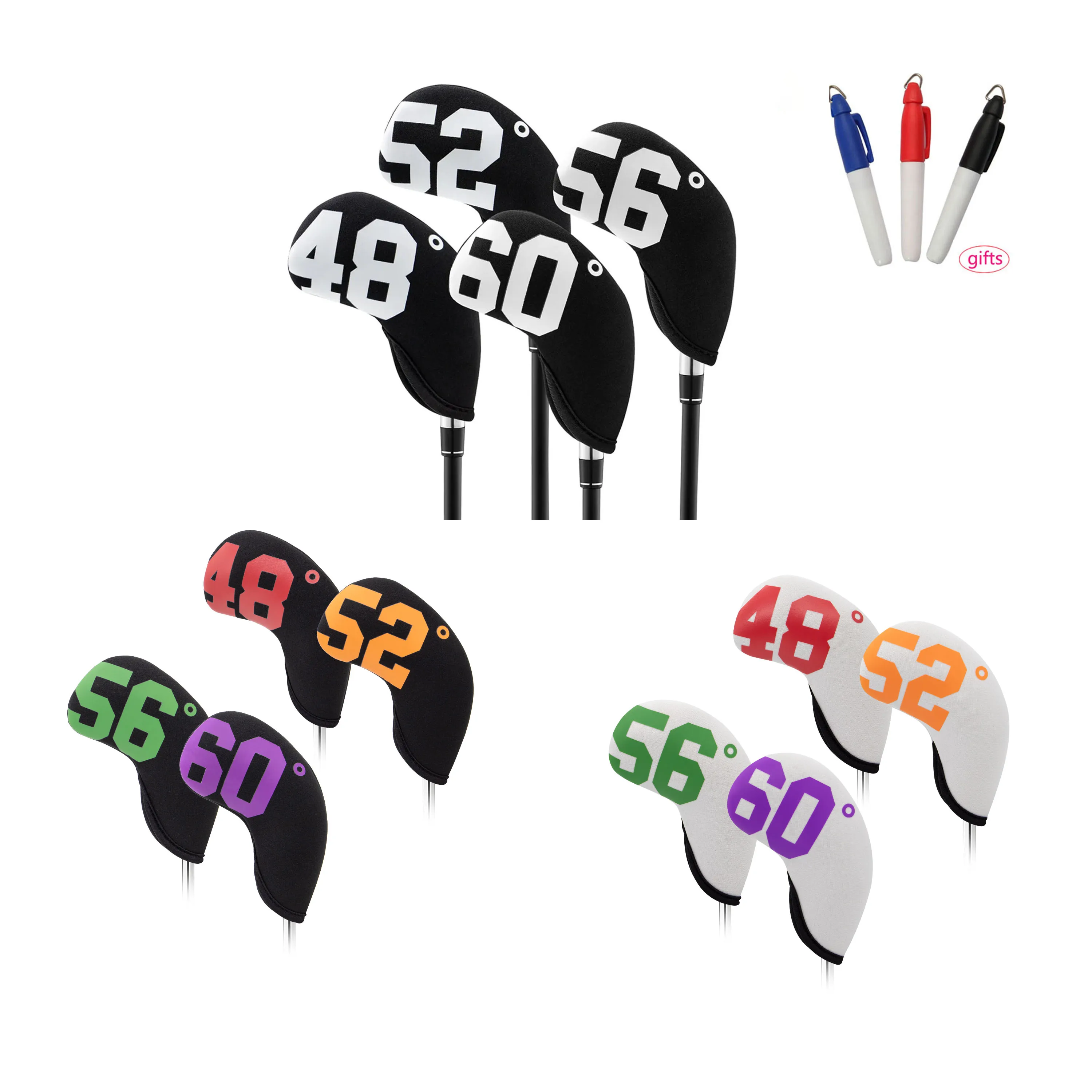 4/10Pcs Golf Iron Wedge Covers Protector Headcover Golf Headcover Golf Accessory New High-end Diving Material