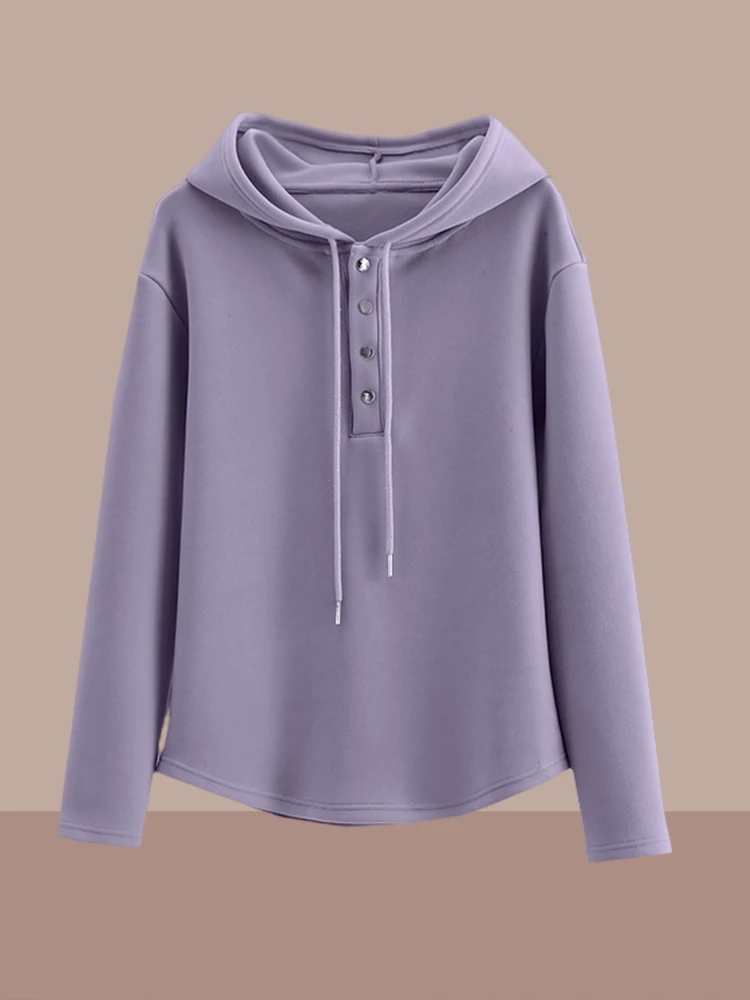 

Spring Autumn New Style Women's Pure Cotton Long Sleeve T-Shirt Hooded Top Fashionable Youthful Korean Loose Fit Color