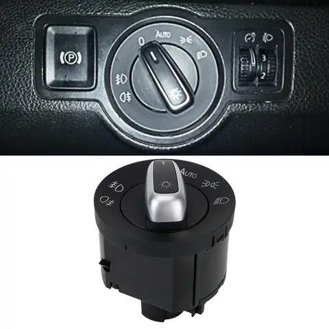 5ND941431B Chrome Auto Headlight Switch Fog Head Light Knob For Golf Jetta MK5 MK6 GTI Passat B6 B7 CC Touran Tiguan