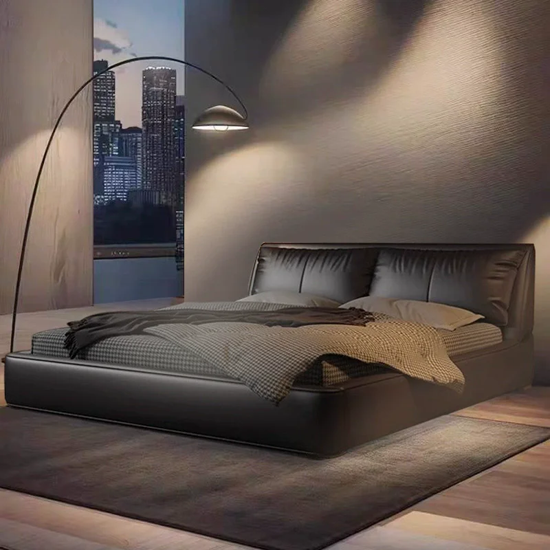 

Высококачественная кожаная кровать размера «king-size» 1,8 м, роскошный современный простой стиль с регулируемой функцией для мебели для спальни
