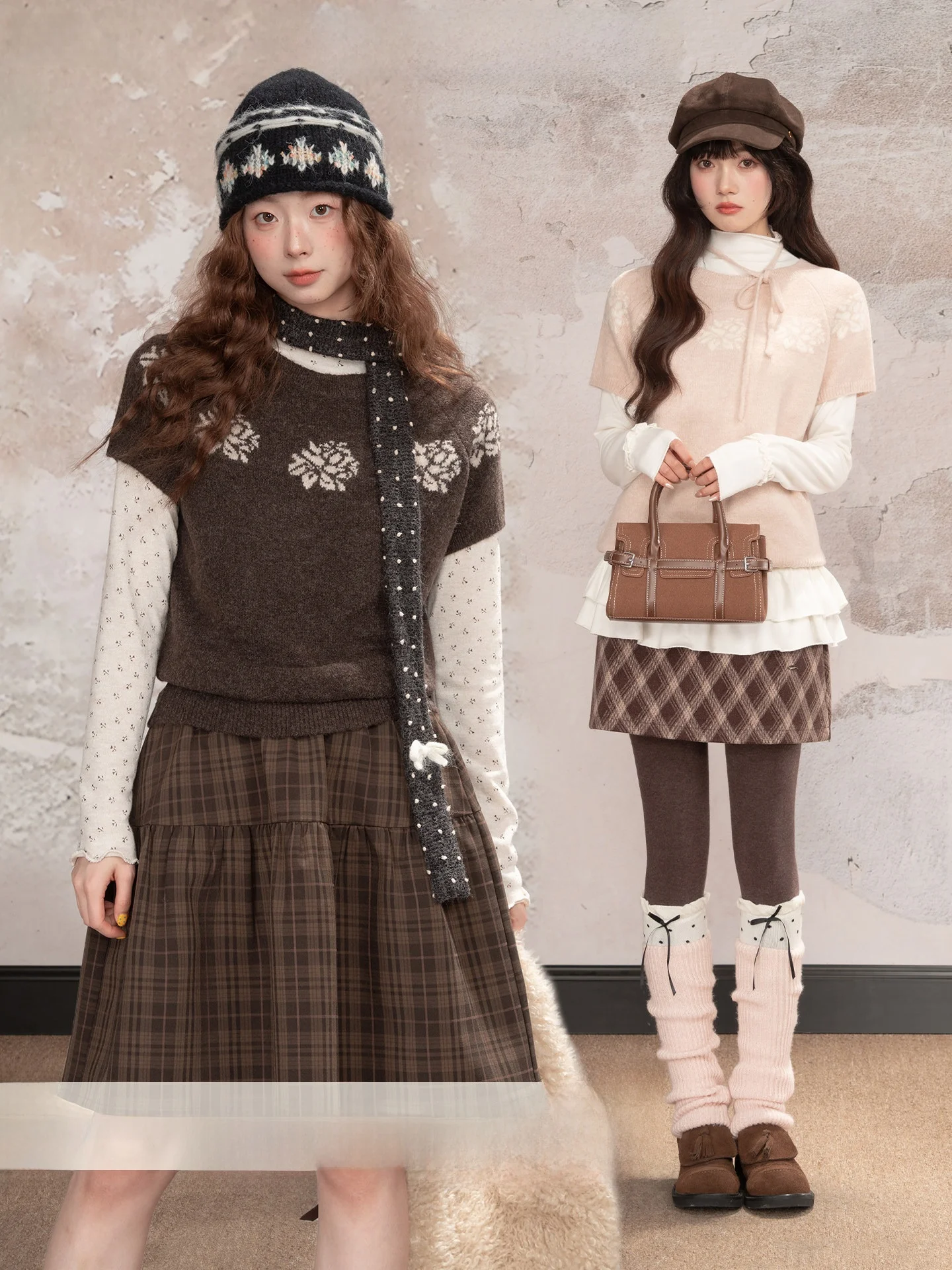 

Loveheynew Vintage Floral Knitted Oversized Sweater Women's Winter Loose Versatile Belted Top College Sle Pure E-commerce