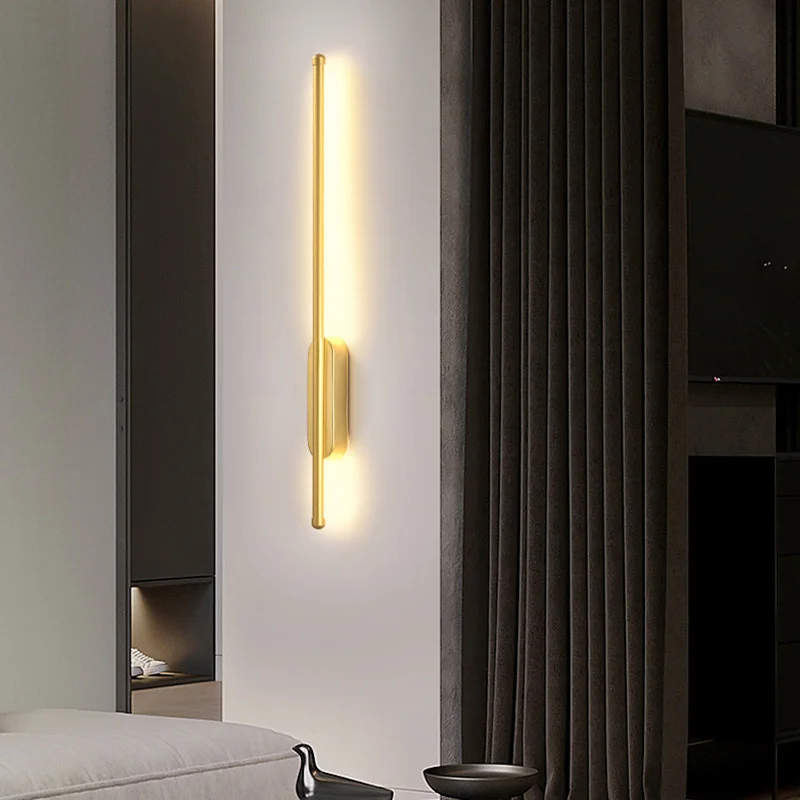 Minimalist Long Strip LED Wall Lamp For Sofa Background Corridor Interior Wall Sconce Bedroom Bedside Home Decor Indoor Lighting