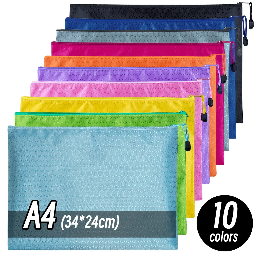 A4/A6 Pencil Bag Zipper Pouch Document Puzzle Bag Waterproof Zip File Folders Pencil Case Storage Bags School Office Supplies