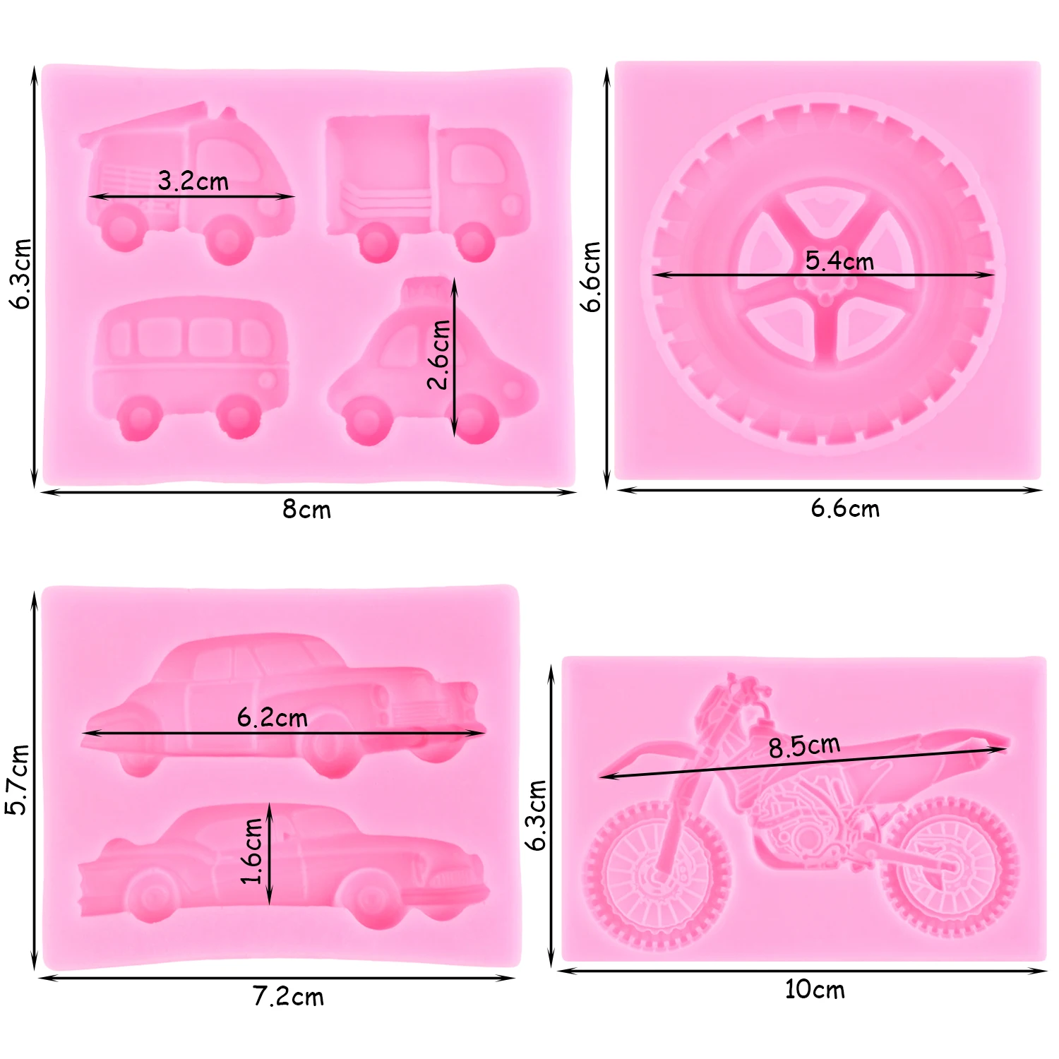 Car Silicone Mold Motorcycle Truck Fondant Molds Cake Decorating Tools Cupcake Topper Candy Resin Clay Chocolate Gumpaste Mould