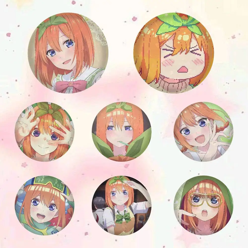 Yotsuba Nakano Anime Character Badges Button Round Creative Pin Brooch Badge Bag Decor Accessories Fans Collect Friends Gifts
