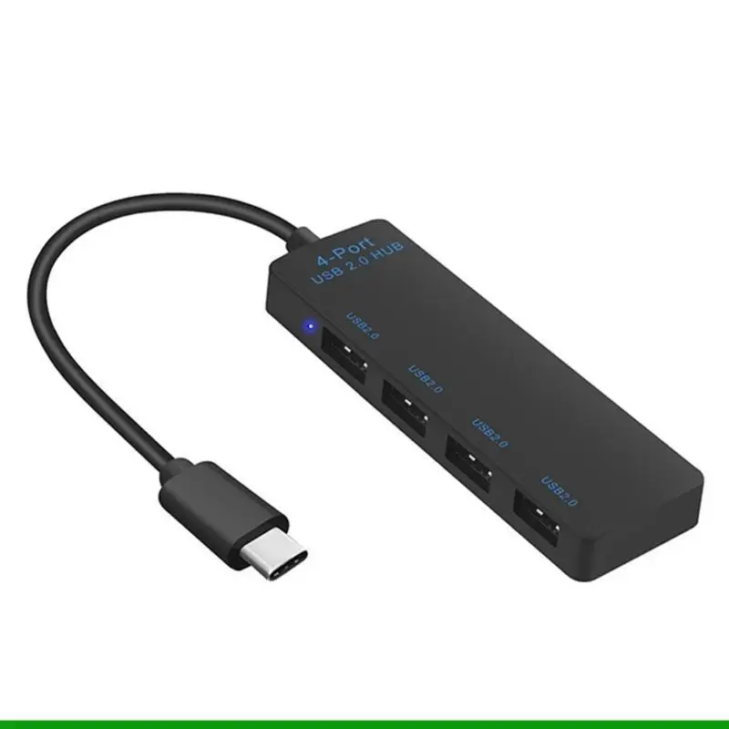 U55C Type C USB Hub Expands To 4 USB2.0 Port For Computers And Devices Charging