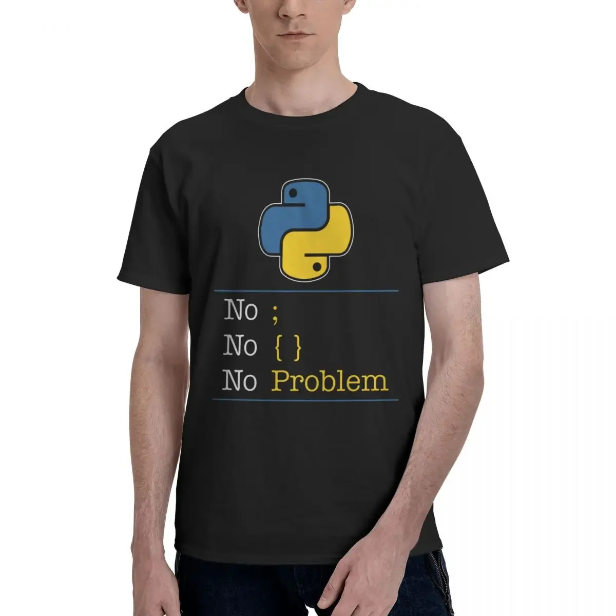 Python No Problem Code Programmer T Shirt Customized Anime T-Shirts For Men Women Graphic Y2K Tops