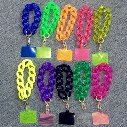 FishSheep Transparent Acrylic Chain for Cellphone Colorful Mobile Phone Lanyard Rope Portable Case Accessory for Phone Women