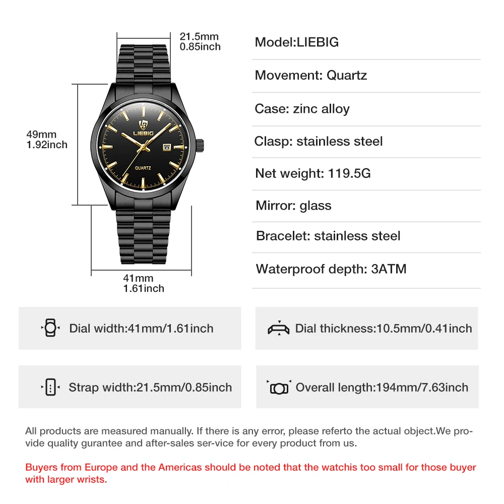 Top Band Luxury Stainless Steel Date Watch Male 3bar Waterproof Quartz Wristwatches For Men Business Clock reloj hombre