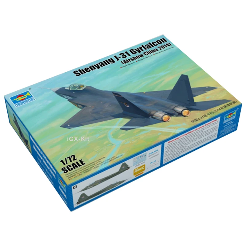 

Trumpeter 01666 1/72 PLLAF J31 J-31 Gyrfalcon Jet Fighter Aircraft Craft Plastic Assembly Model Handcraft Toy Gift Building Kit