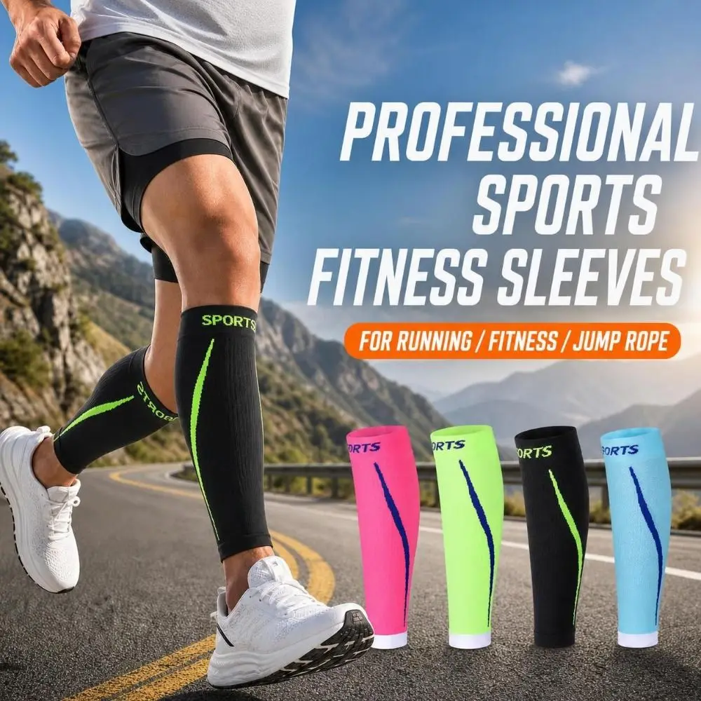 Stretchy Calf Compression Sleeves Breathable Skin-friendly Leg Support Sleeves Lightweight Skintight Sports Leg Warmers