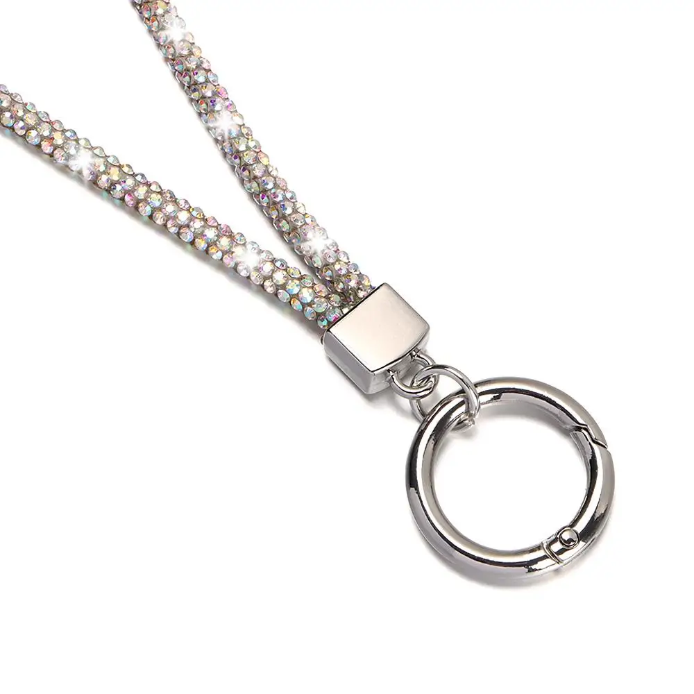 Luxury Keychain Bright Fashion Diamond Crystal Anti-lost Rope Chain Straps Rhinestone Phone Lanyard Hanging Cord