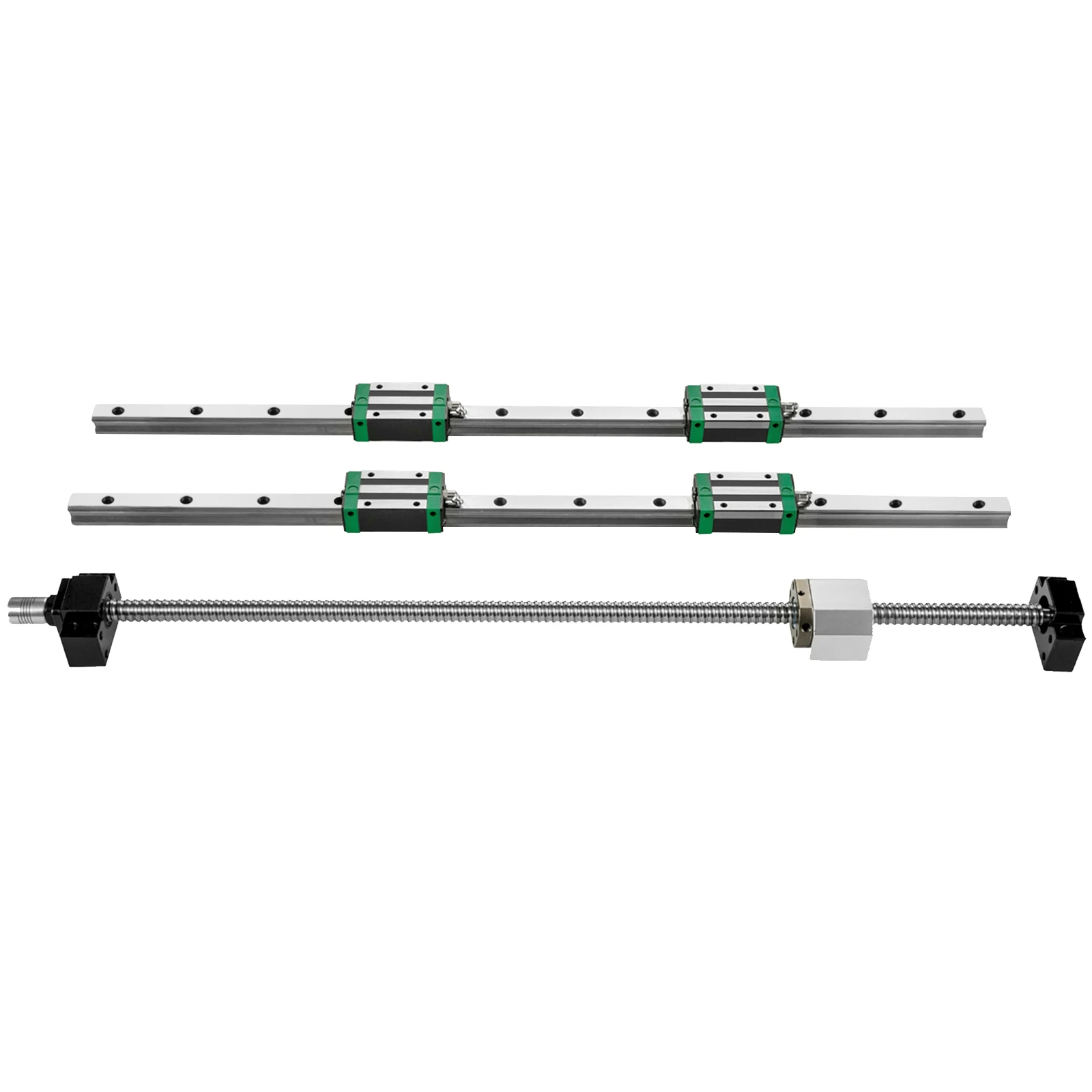 SucceBuy Linear Guide Rail 2PCS Linear Rail+1Pcs RM1605-1000mm/1500mm Ballscrew with BF12/BK12 Kit DIY CNC Routers Lathes Mills