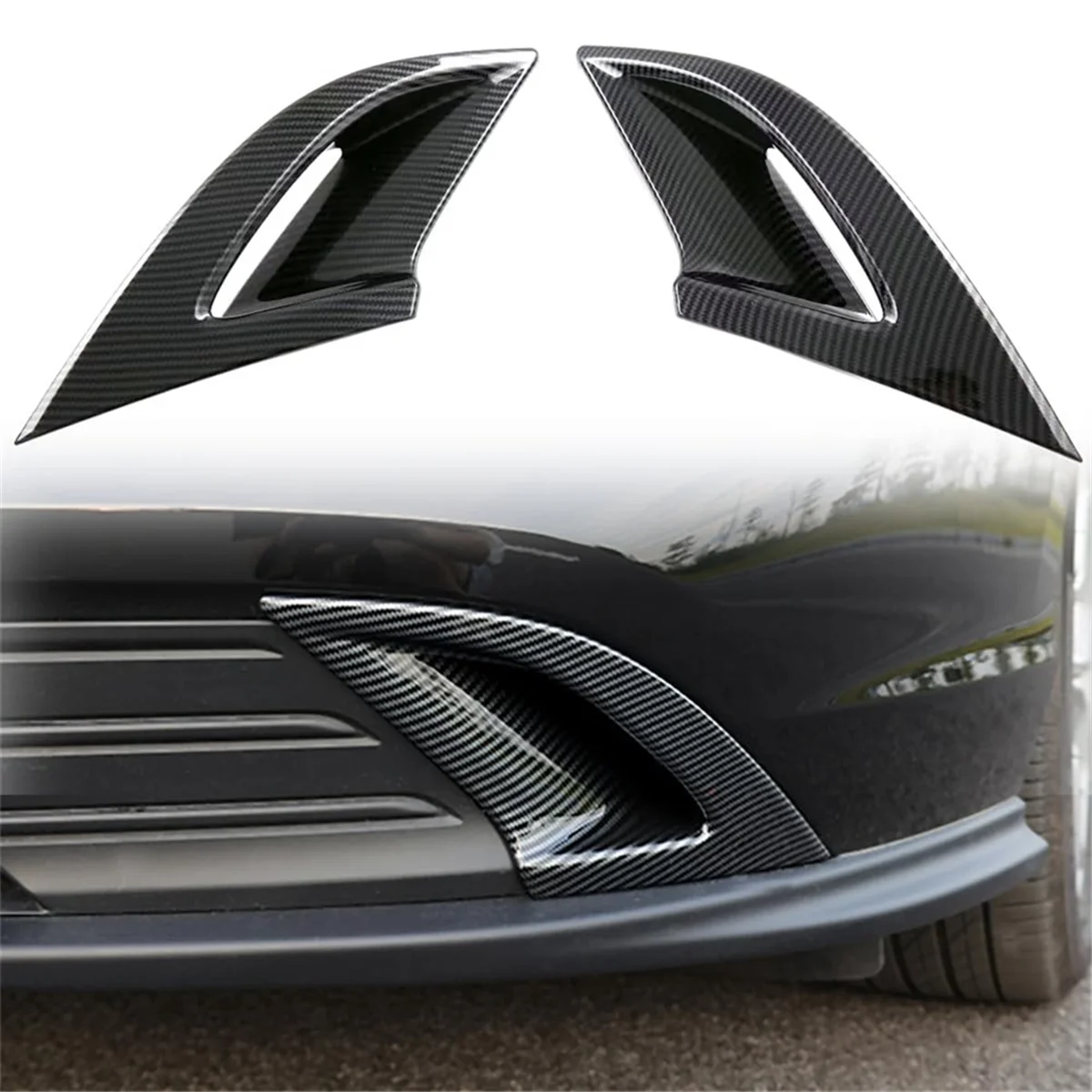 

For Honda Accord 2023 2024 11Th Car Front Fog Light Lamp Cover Trim Exterior Accessorie (ABS Carbon Fiber)
