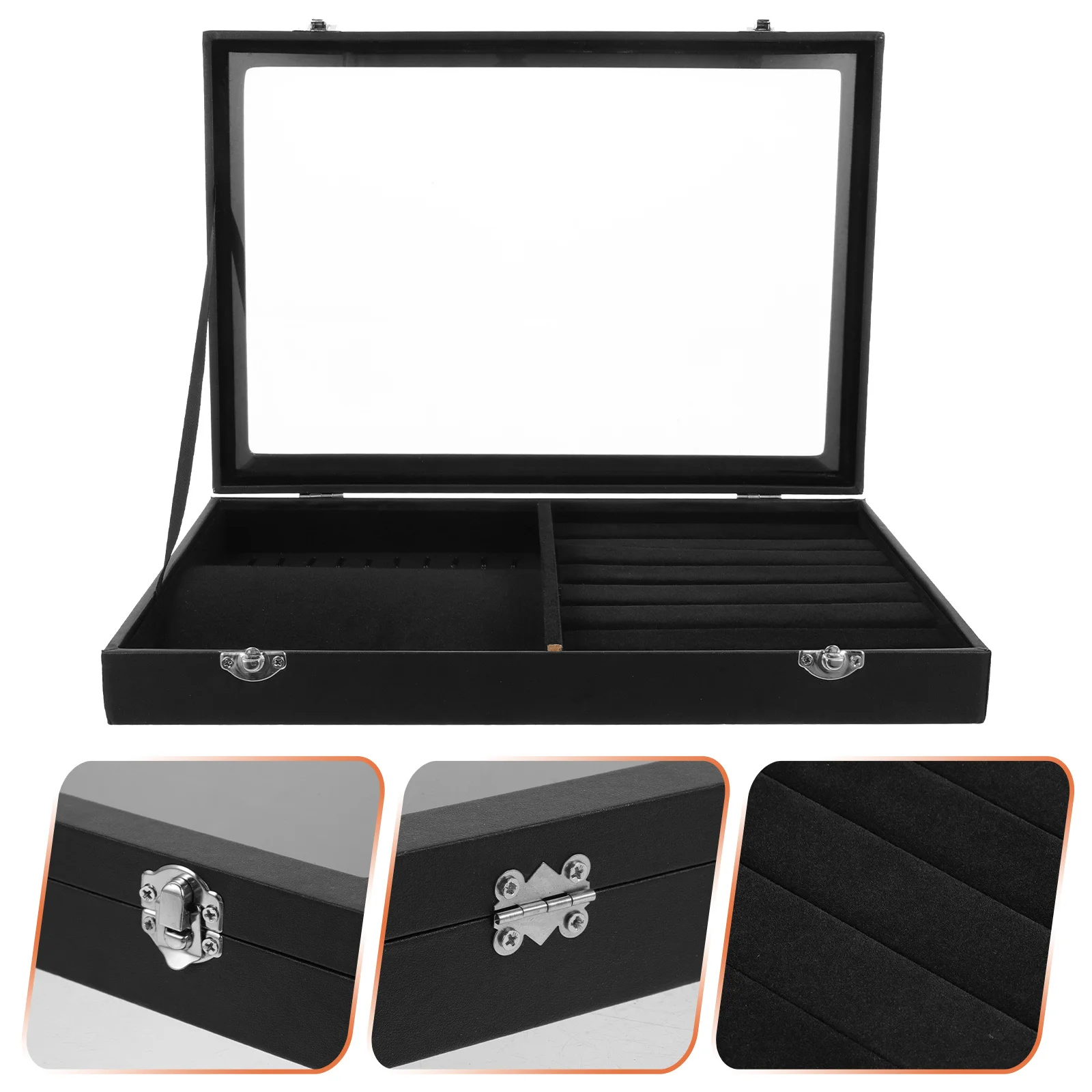 

Elegant Jewelry Organizer Box Lint Storage Case Lid Compact Lightweight Design Travel Friendly Home Decoration Gift Packaging