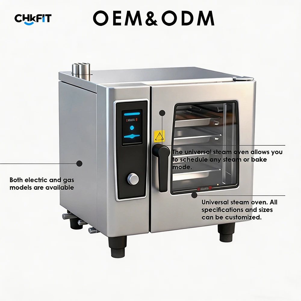 10 Tray Industrial Electric Combi Oven 18KW 380V Touch Screen Stainless Steel Pizza Bread Baker for Hotel Restaurant Unit
