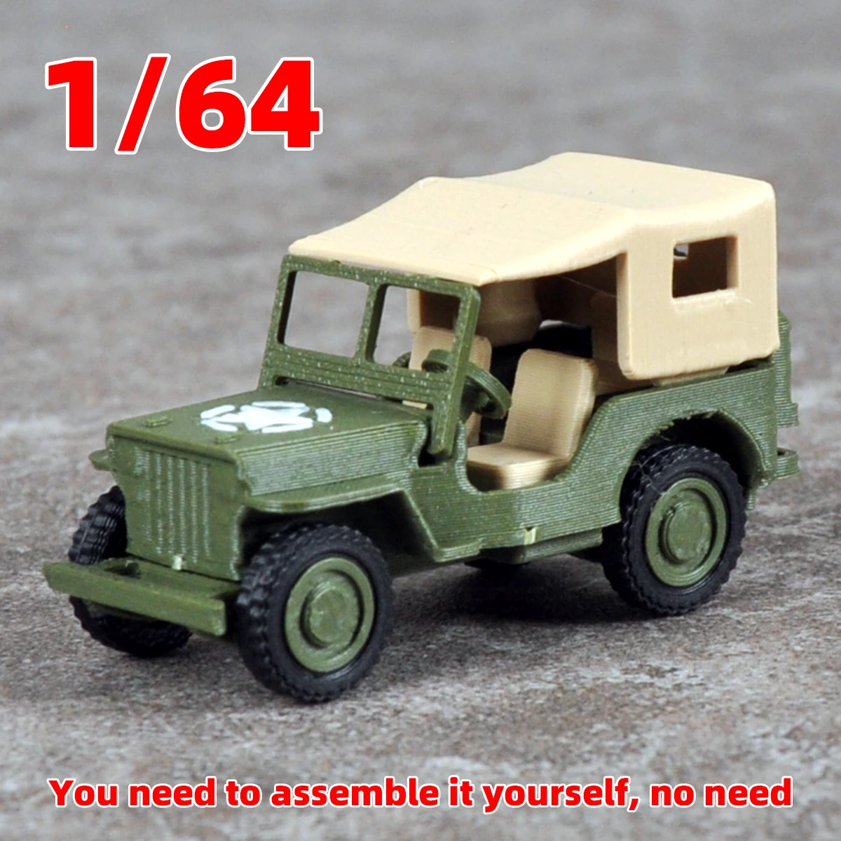 Montage-Set Statisches Plastikmodell-Kit Mehrzweck-Auto SUV Geländewagen Auto-Artillerie 1/64 – Detail 1