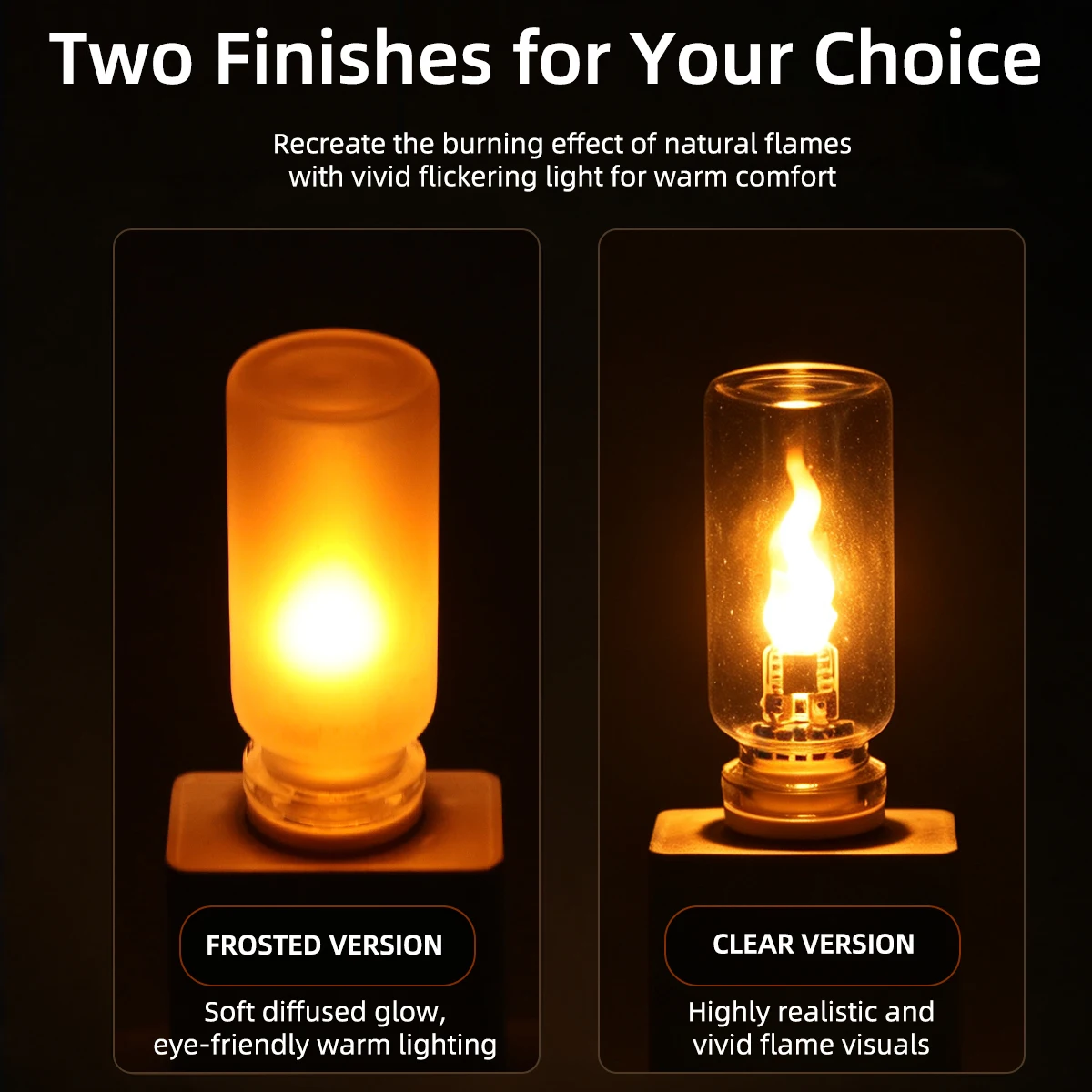 1pc USB Flame Atmosphere Light Flickering LED Glass Warm Night Light Simulated Flame for Home Room Laptop PC Festival Decoration