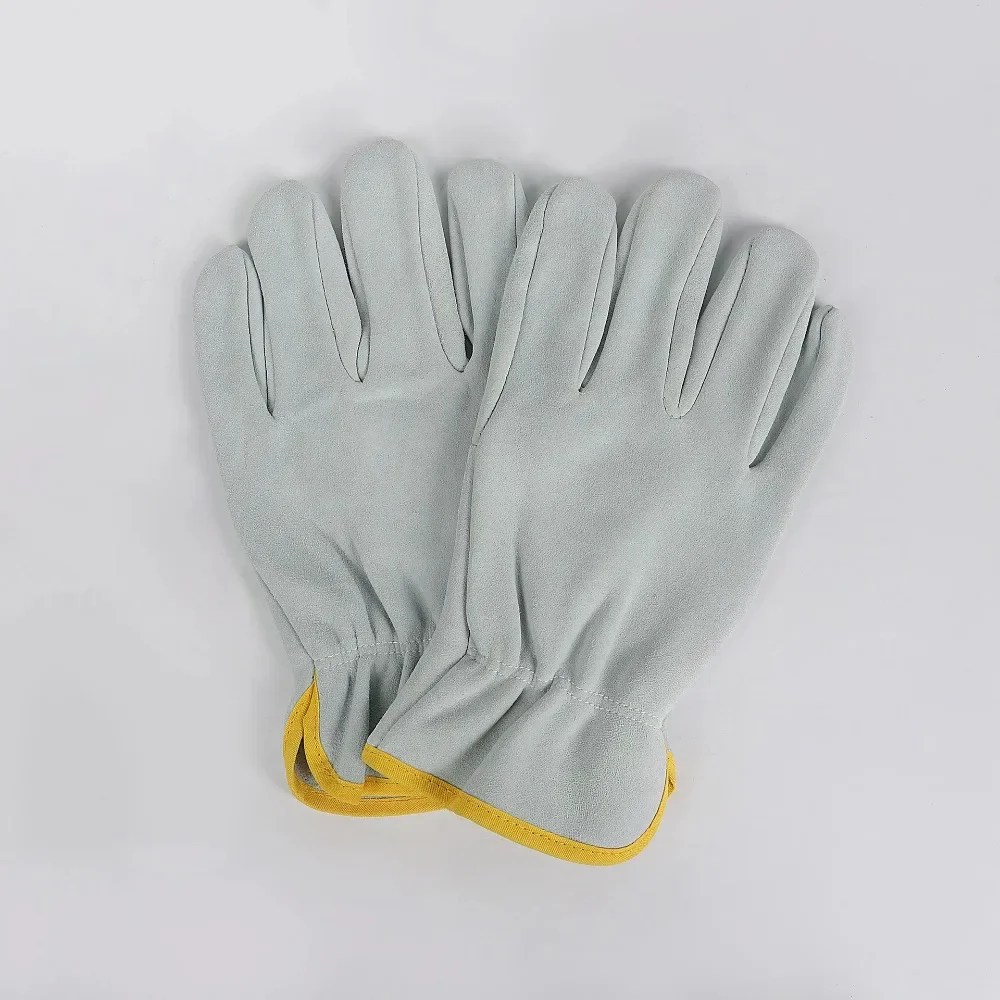 Arbeitshandschuhe, Schaffell-Leder, Arbeiter, Arbeit, Schweißen, Sicherheitsschutz, Garten, Sport, Motorradfahrer, verschleißfeste Handschuhe – Detail 7